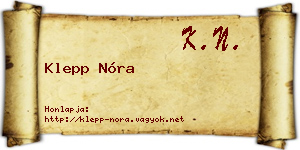 Klepp Nóra névjegykártya