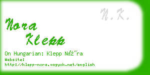 nora klepp business card